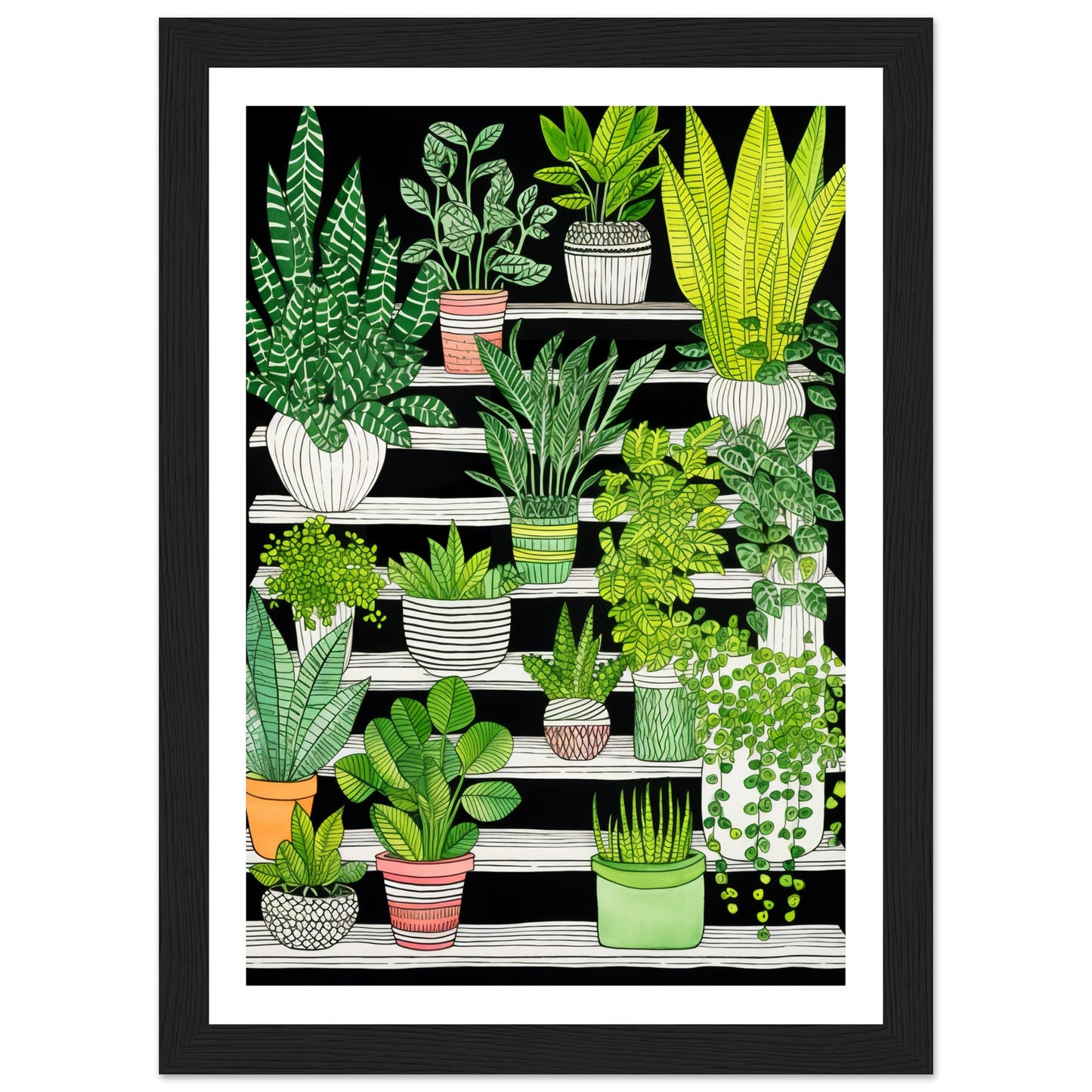 Boho Indoor House Plants Wall Art Print