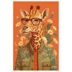Load image into Gallery viewer, Giraffe Chic Illustration Wall Art Print