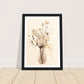 Minimalist Flower Bouquet in Earth Tones Wall Art Print