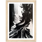 Load image into Gallery viewer, Organic Depths: Black &amp; White Melt Painting Wall Art Print
