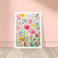 Floral Blossom Whimsy Botanical Wall Art Print