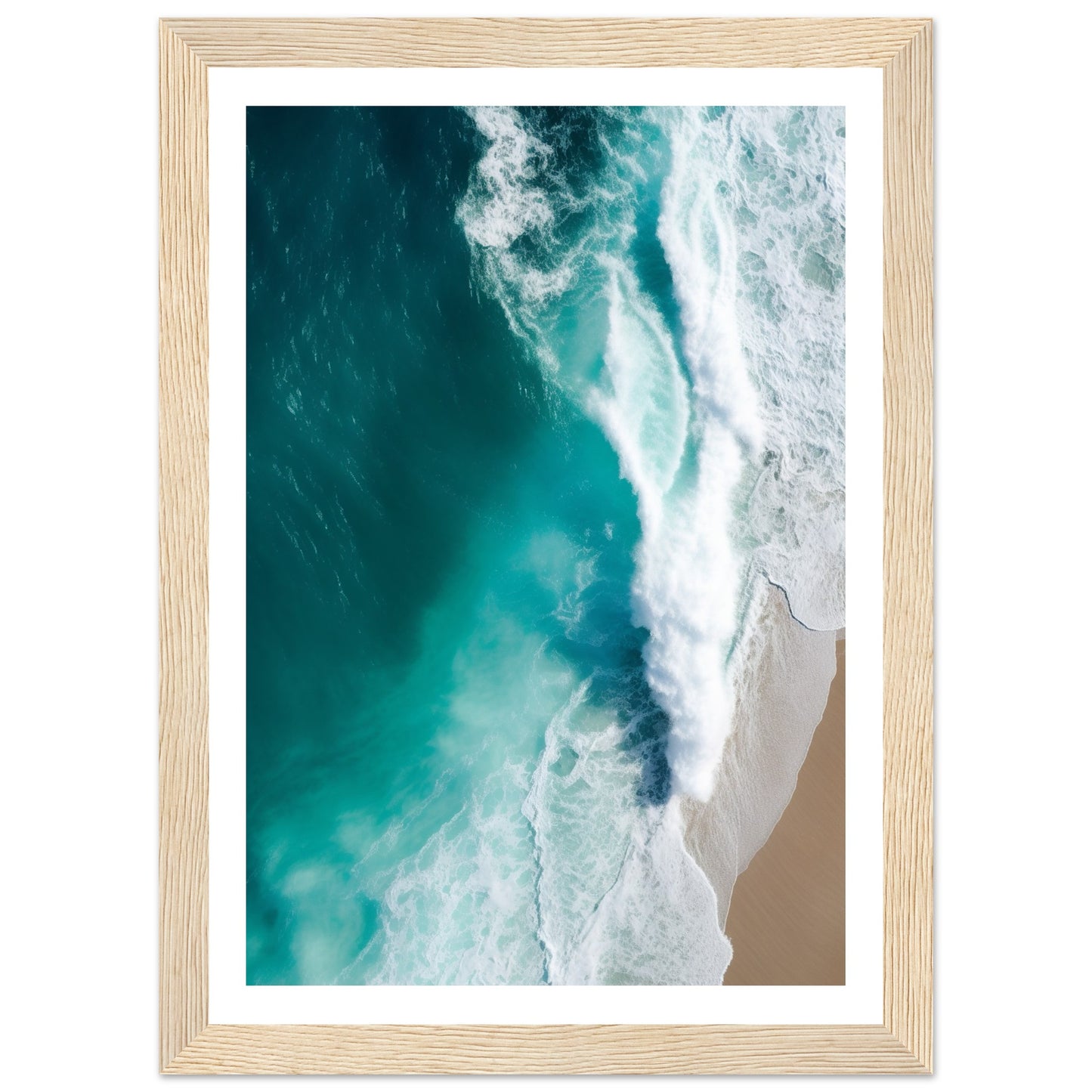 Blue Surge - Aerial Photograph of Ocean Waves Wall Art Print