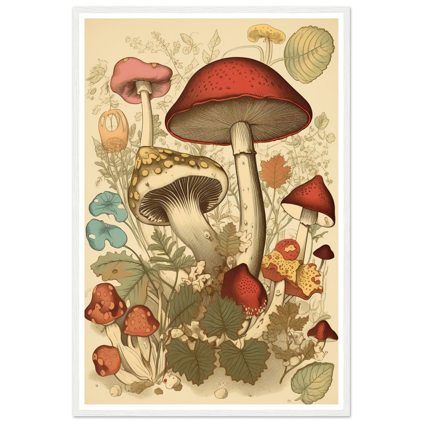 Whimsical Fungi - Vintage Botanical Wall Art Print