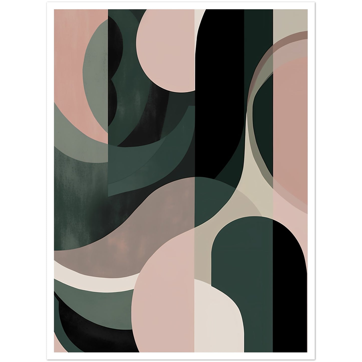 Minimalist Shapes and Muted Hues Wall Art Print