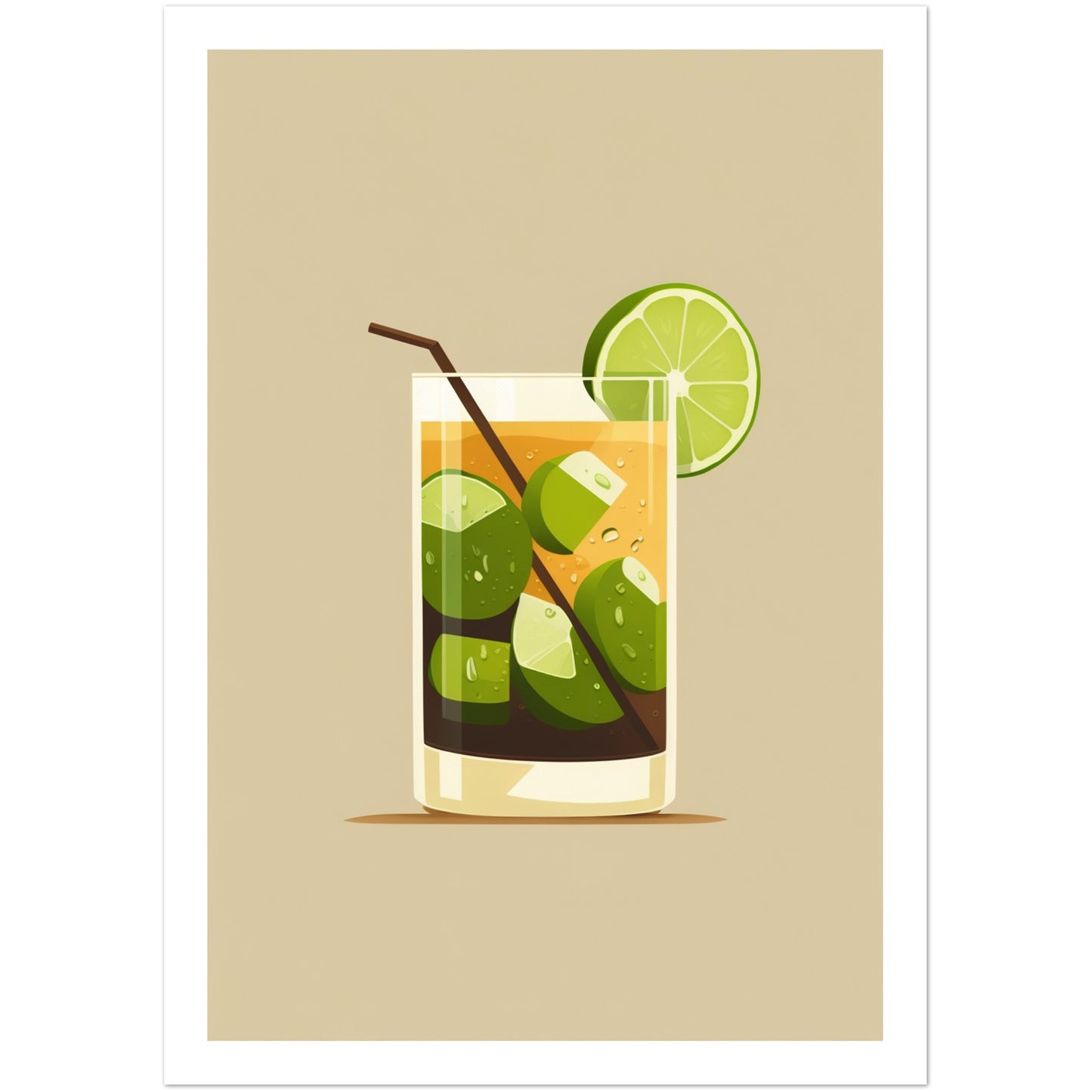 Cool Caipirinha Cocktail Drink Wall Art Print