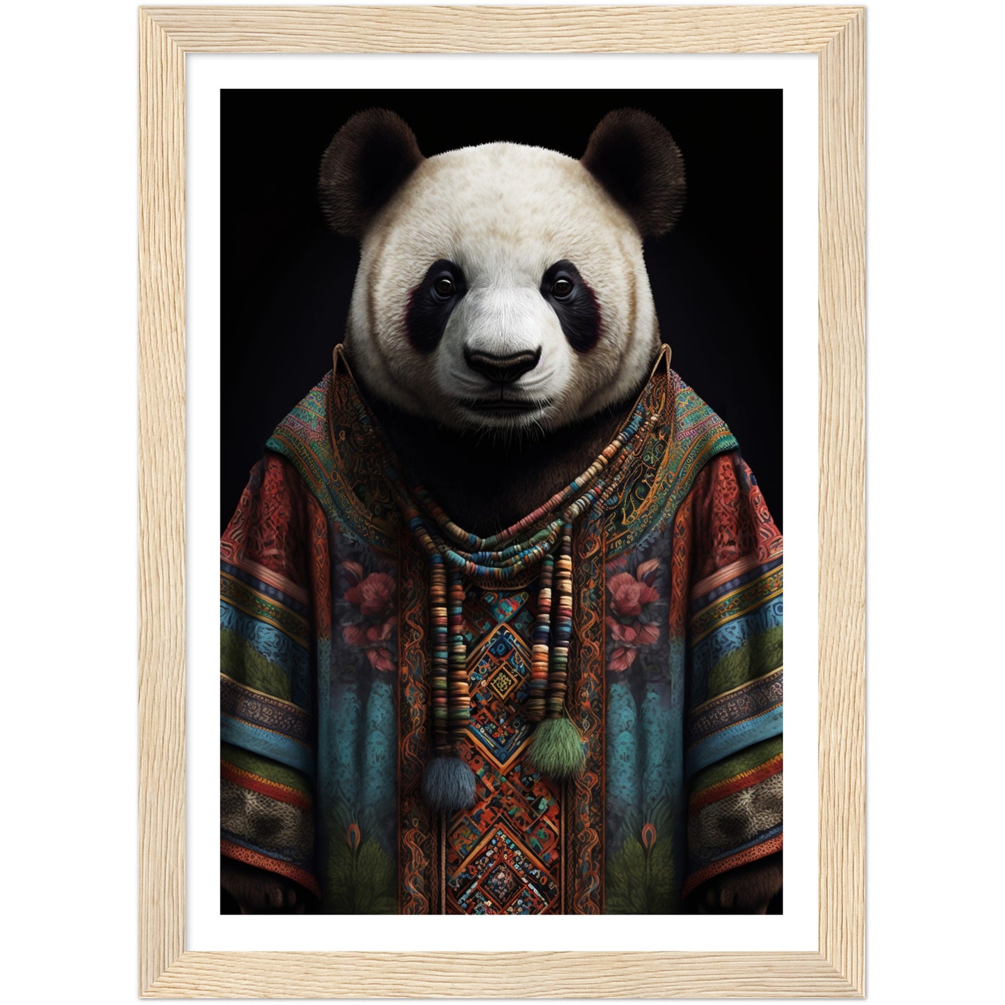 Boho Panda in Dashiki Wall Art Print