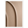 Textured beige arch pattern art print in a white wood frame, 60x90 cm