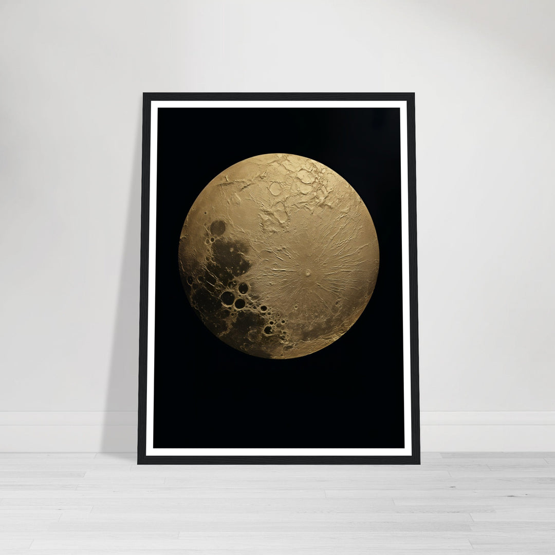 Full Moon Golden Textures Wall Art Print