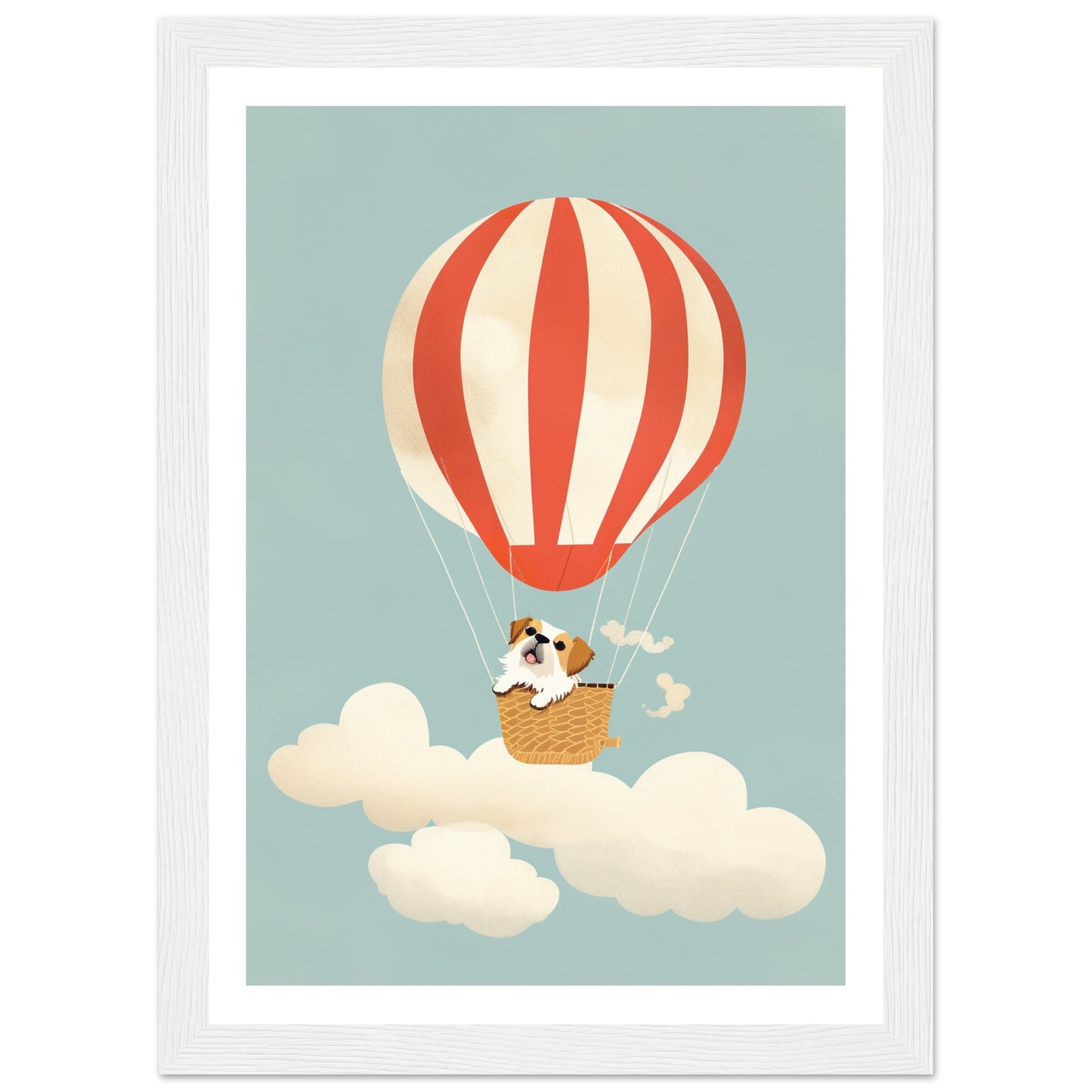 Dog in Hot Air Balloon Adventure Wall Art Print