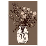 Load image into Gallery viewer, Minimalist Cottagepunk Flower Bouquet Sketch Wall Art Print