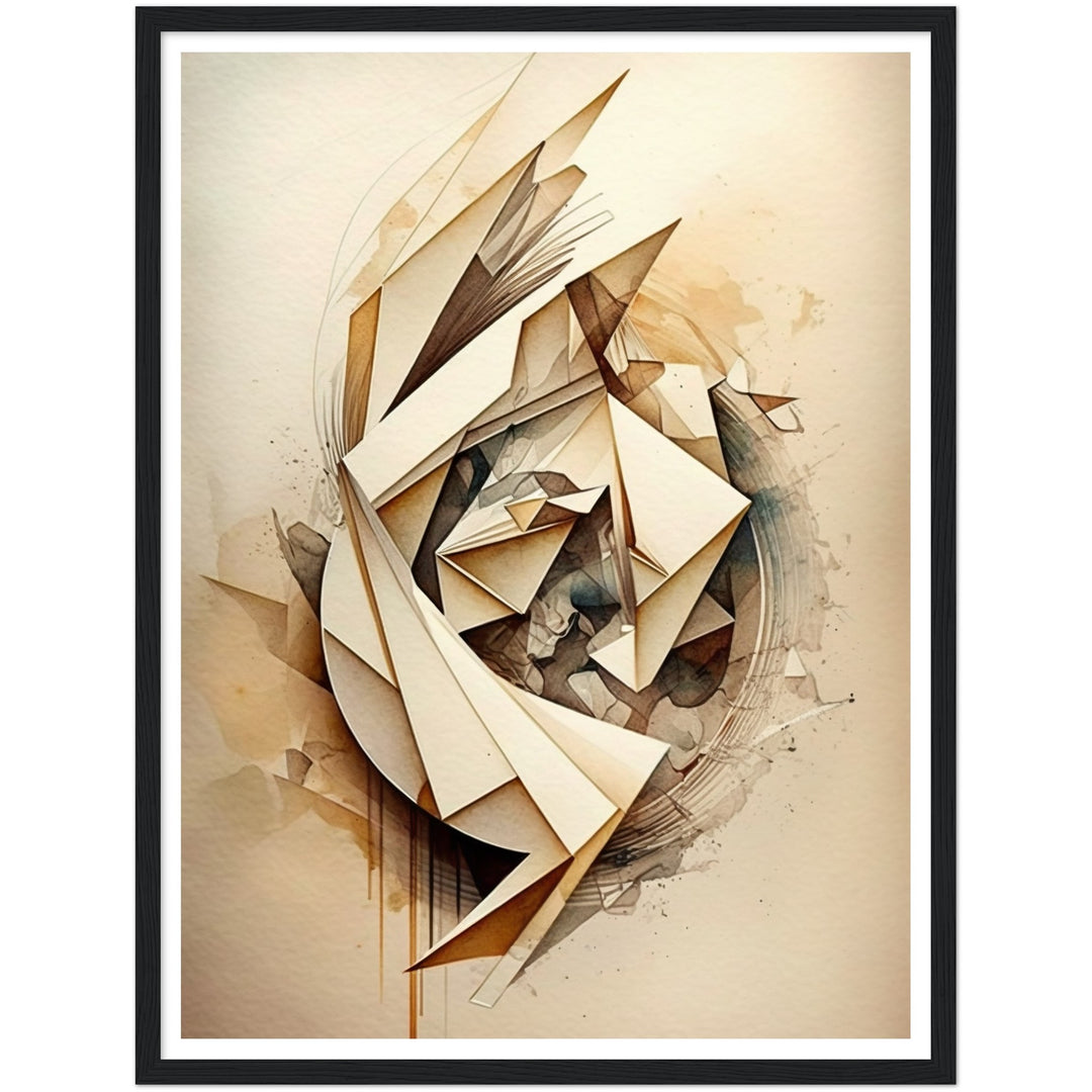 Neutral Abstract Shapes Flow Wall Art Print