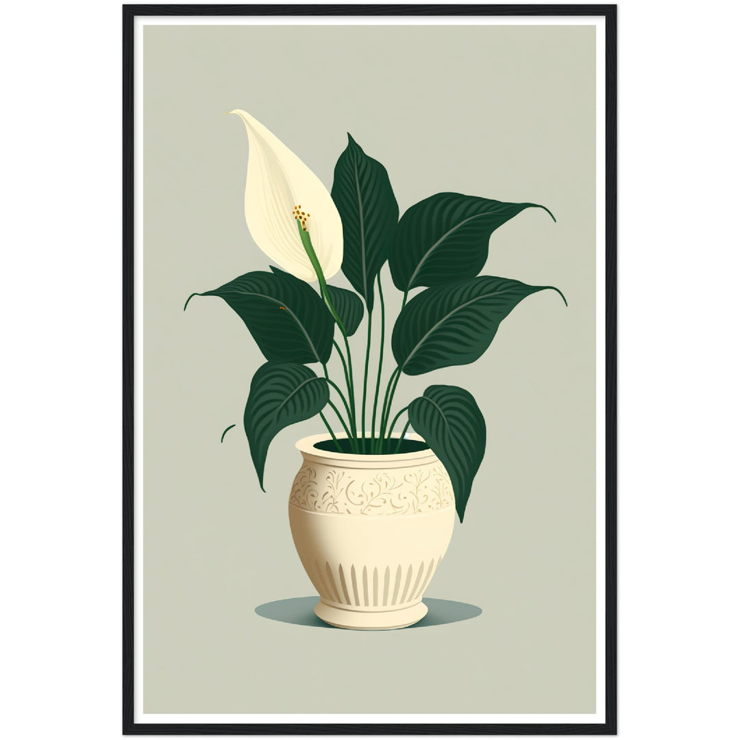 Tranquil Vase Peace Lily Plant Wall Art Print
