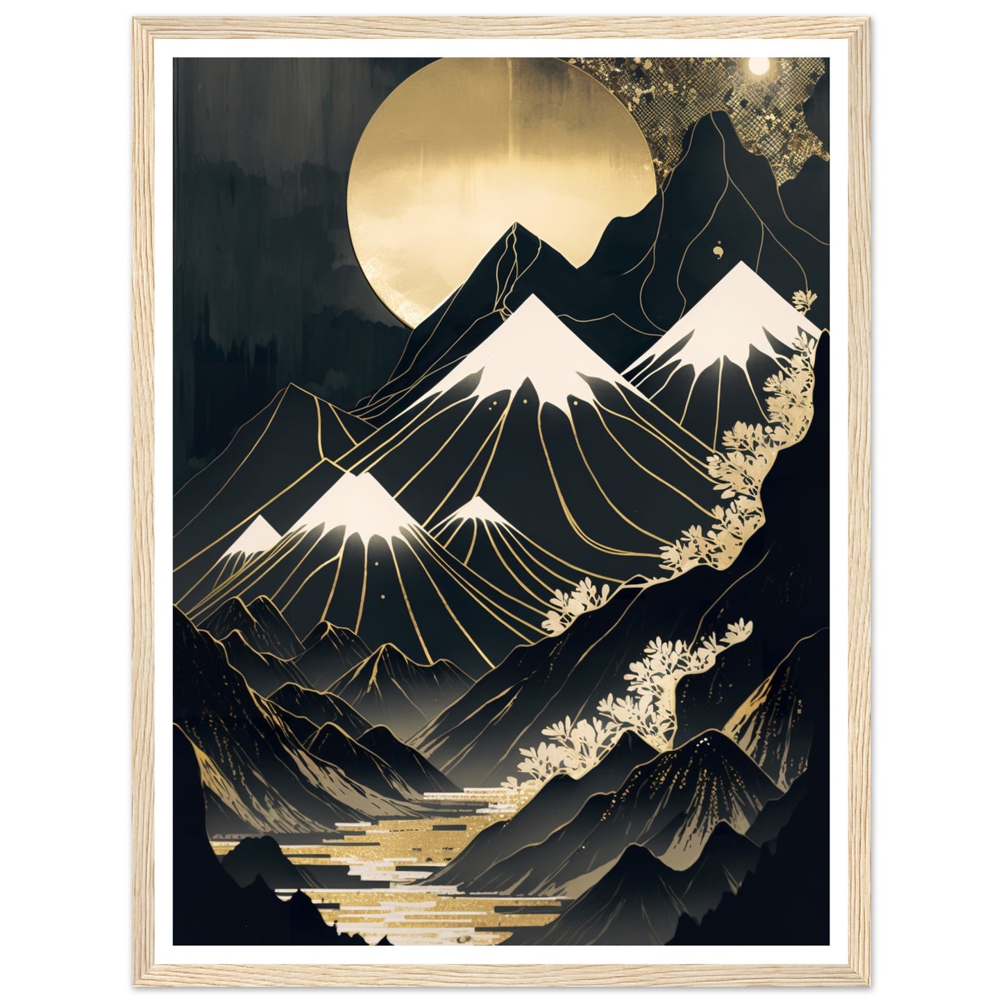 Shimmering Gold Dark Mountainous Vistas