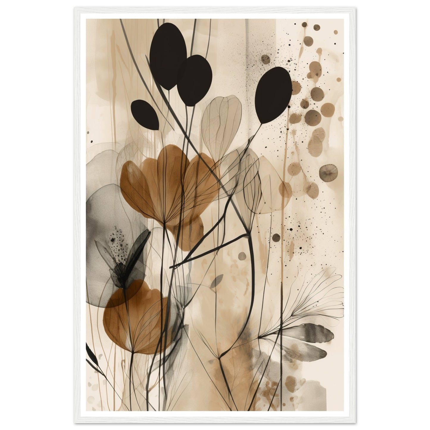 Earthly Abstract Plant Patterns Collage Wall Art Print