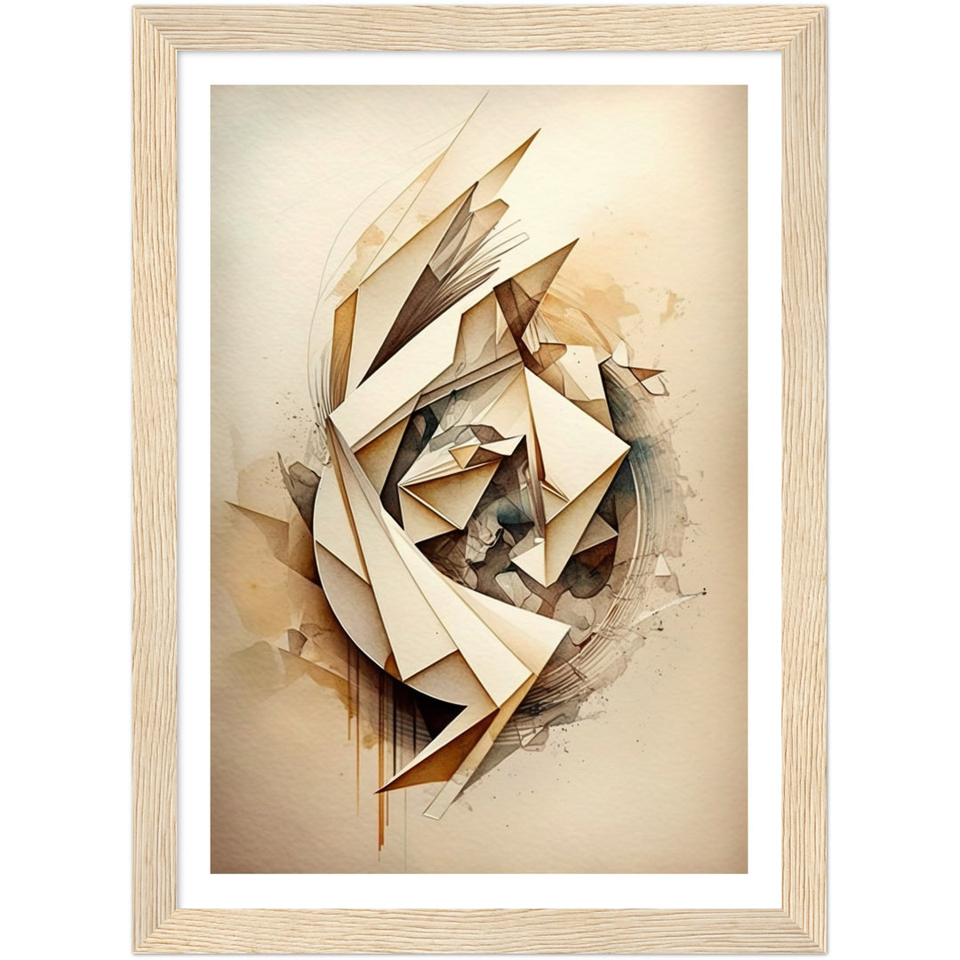 Neutral Abstract Shapes Flow Wall Art Print