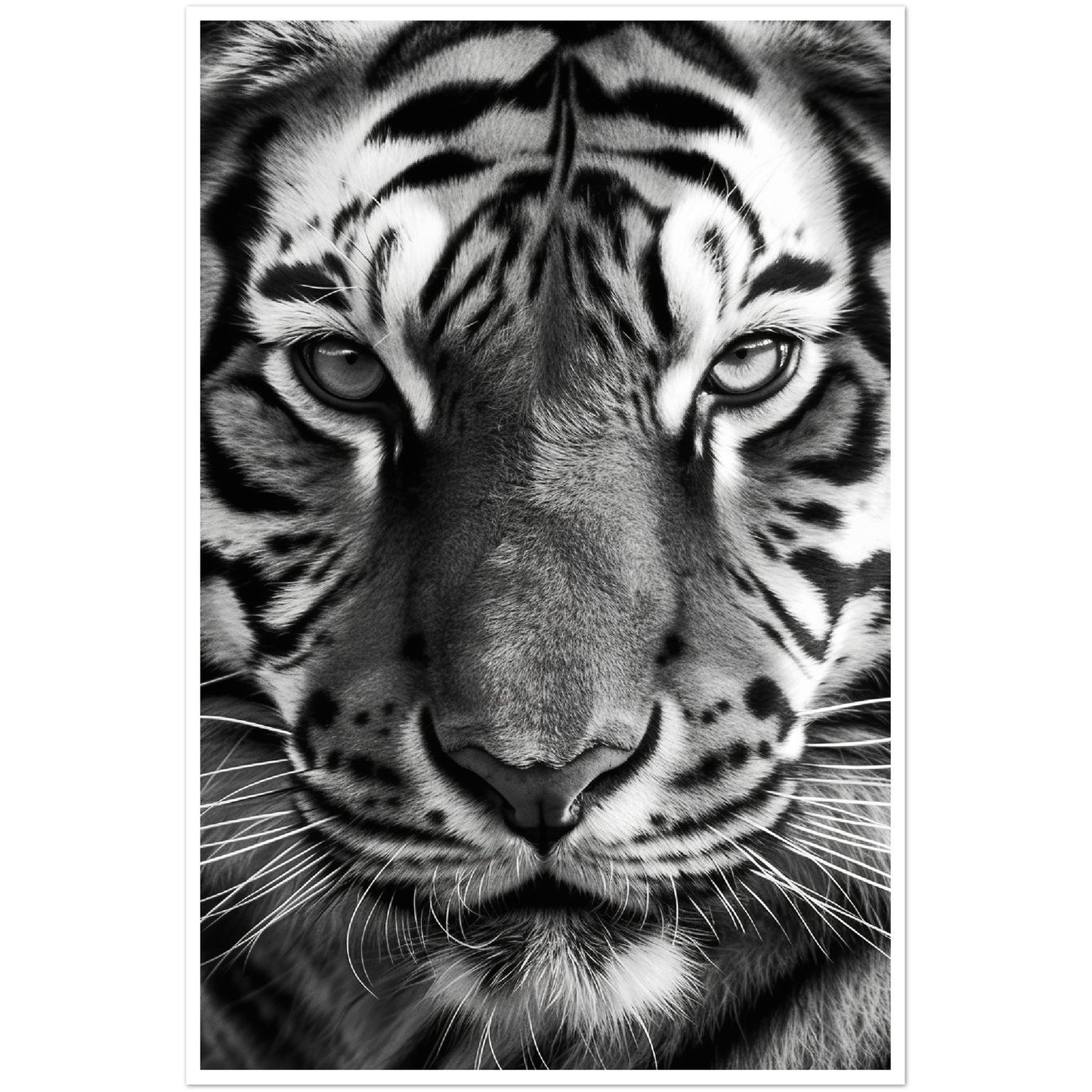 Wild Gaze: Tiger Close-Up Photograph Wall Art Print