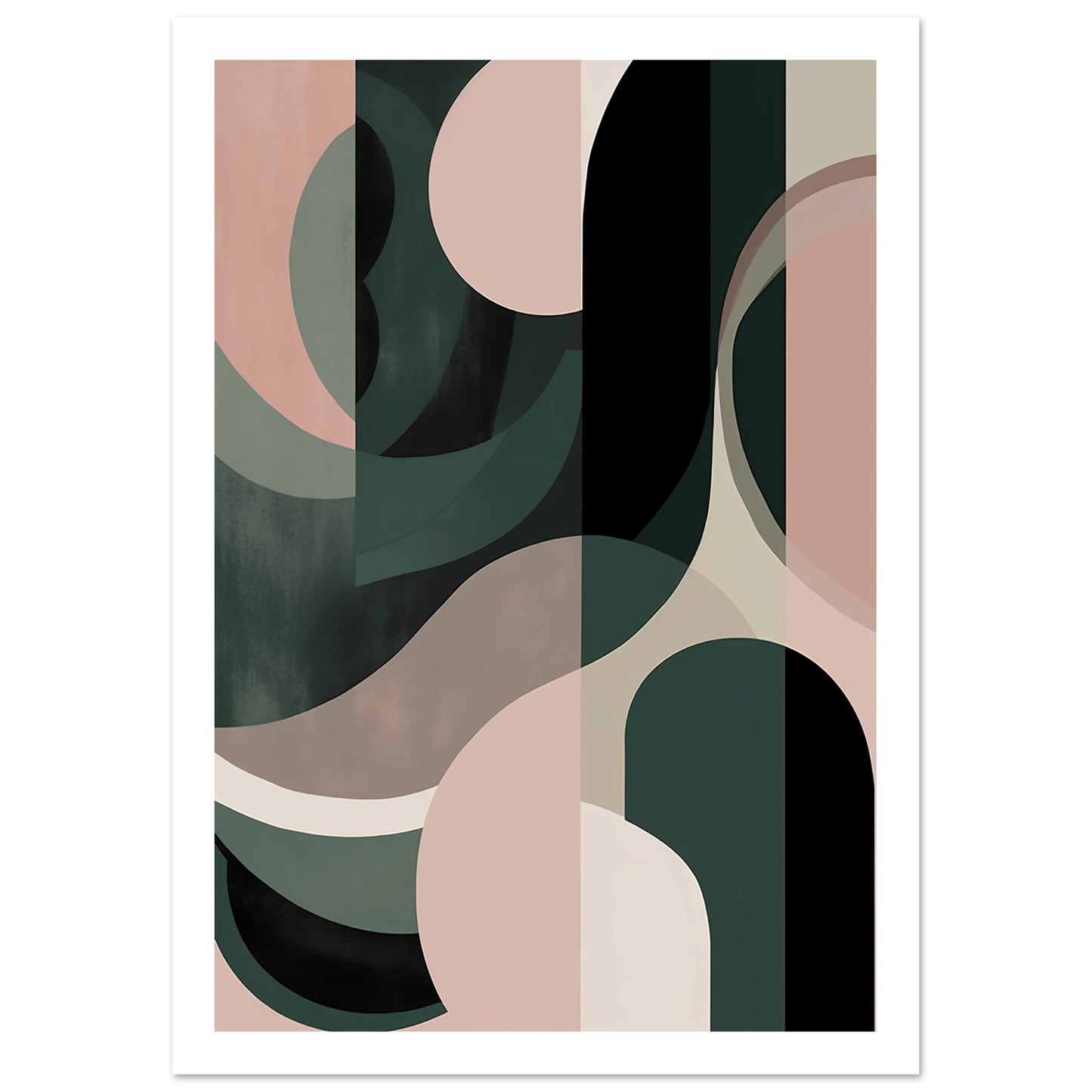 Minimalist Shapes and Muted Hues Wall Art Print