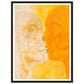 Couple Kissing Orange and Yellow Painting Wall Art Print