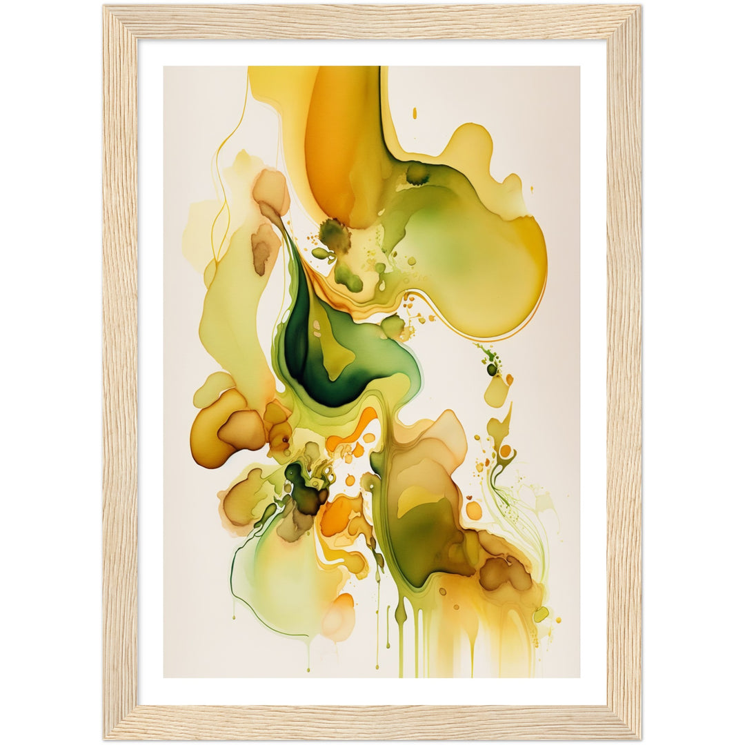 Nature's Chromatic Symphony - Mustard Edition Watercolour Wall Art Print