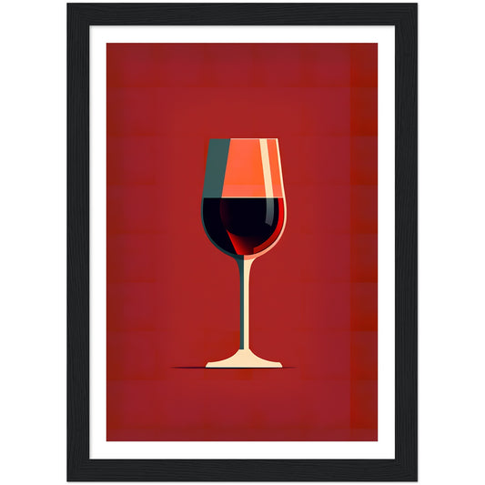 Red Wine Chic Minimalist Wine Glass Art