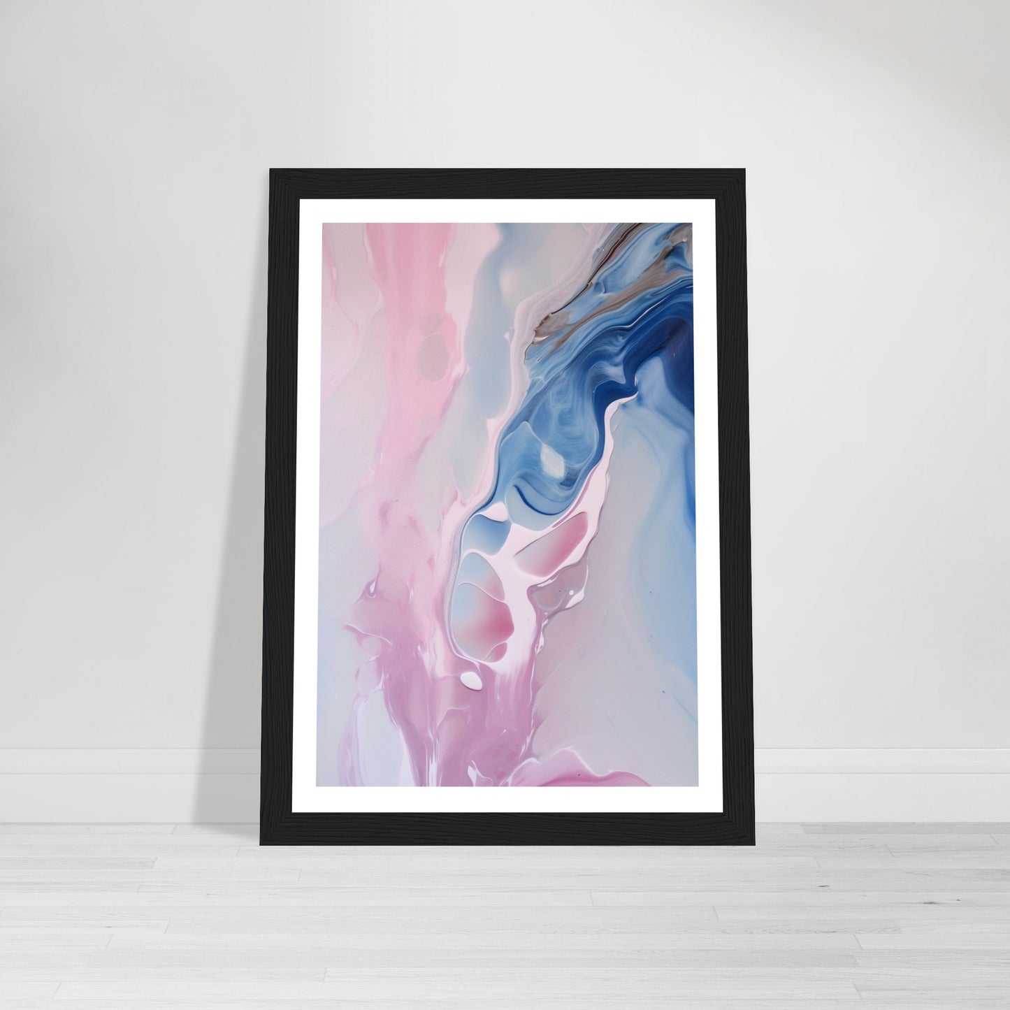 Whispering Pink and Blue Fluid Painting Wall Art Print