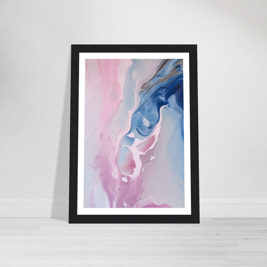 Whispering Pink and Blue Fluid Painting Wall Art Print