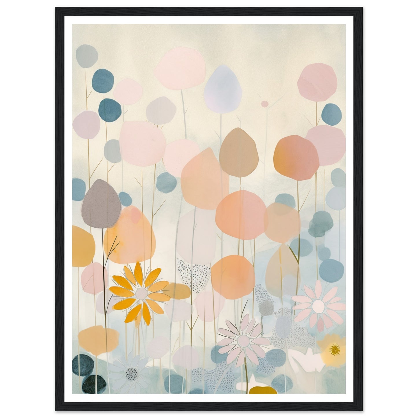 Blossoming Meadows Pastel Symphony Wall Art Print