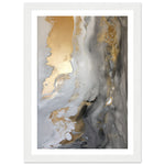Load image into Gallery viewer, Fluid Melodies of Black, White, and Gold Abstract Wall Art Print
