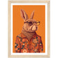 Floral Hipster Rabbit Wall Art Print