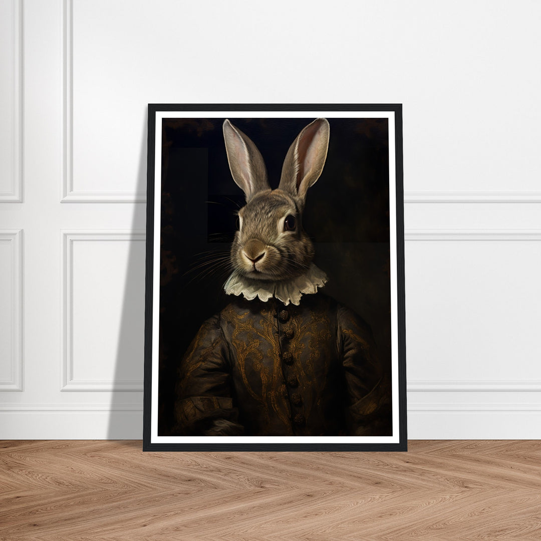 Vintage Tudor Rabbit Portraiture Wall Art Print