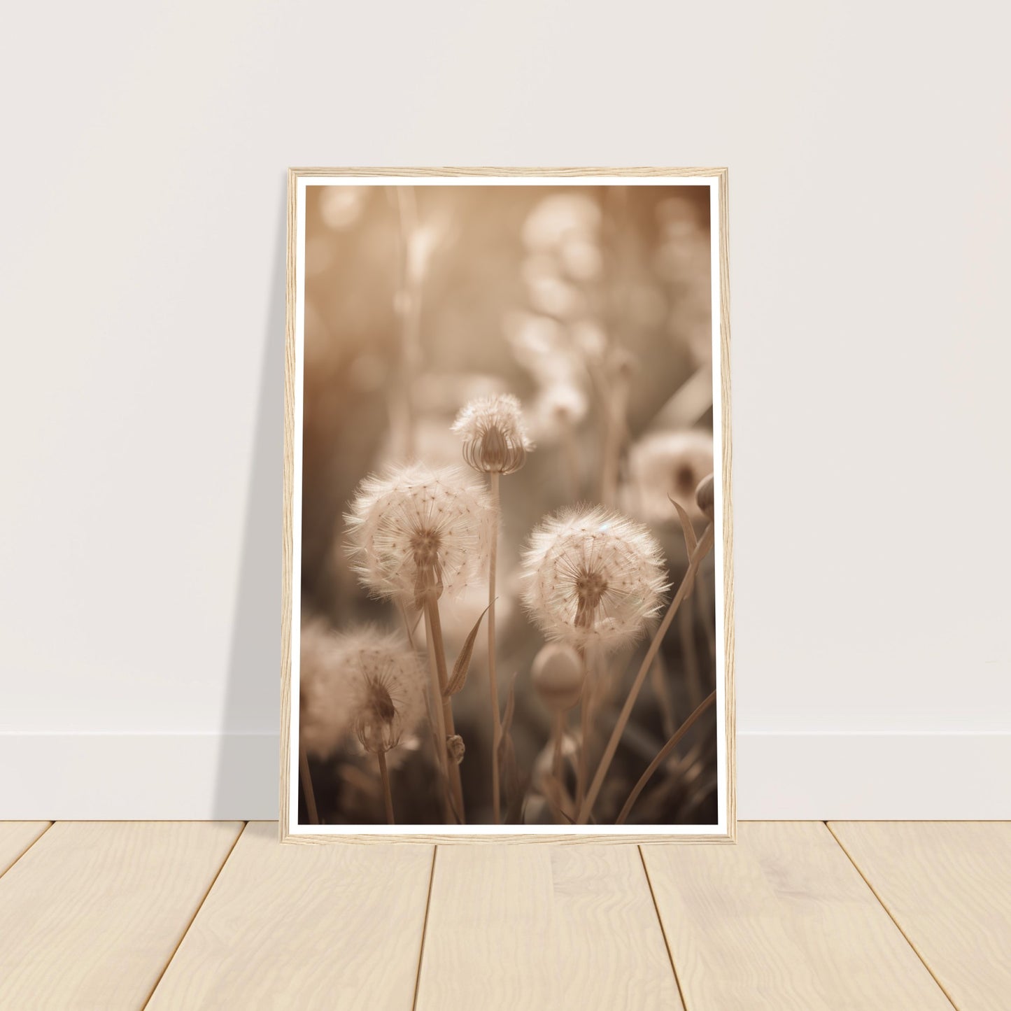 Hazy Dandelion Dreams Close-Up Photograph Wall Art Print