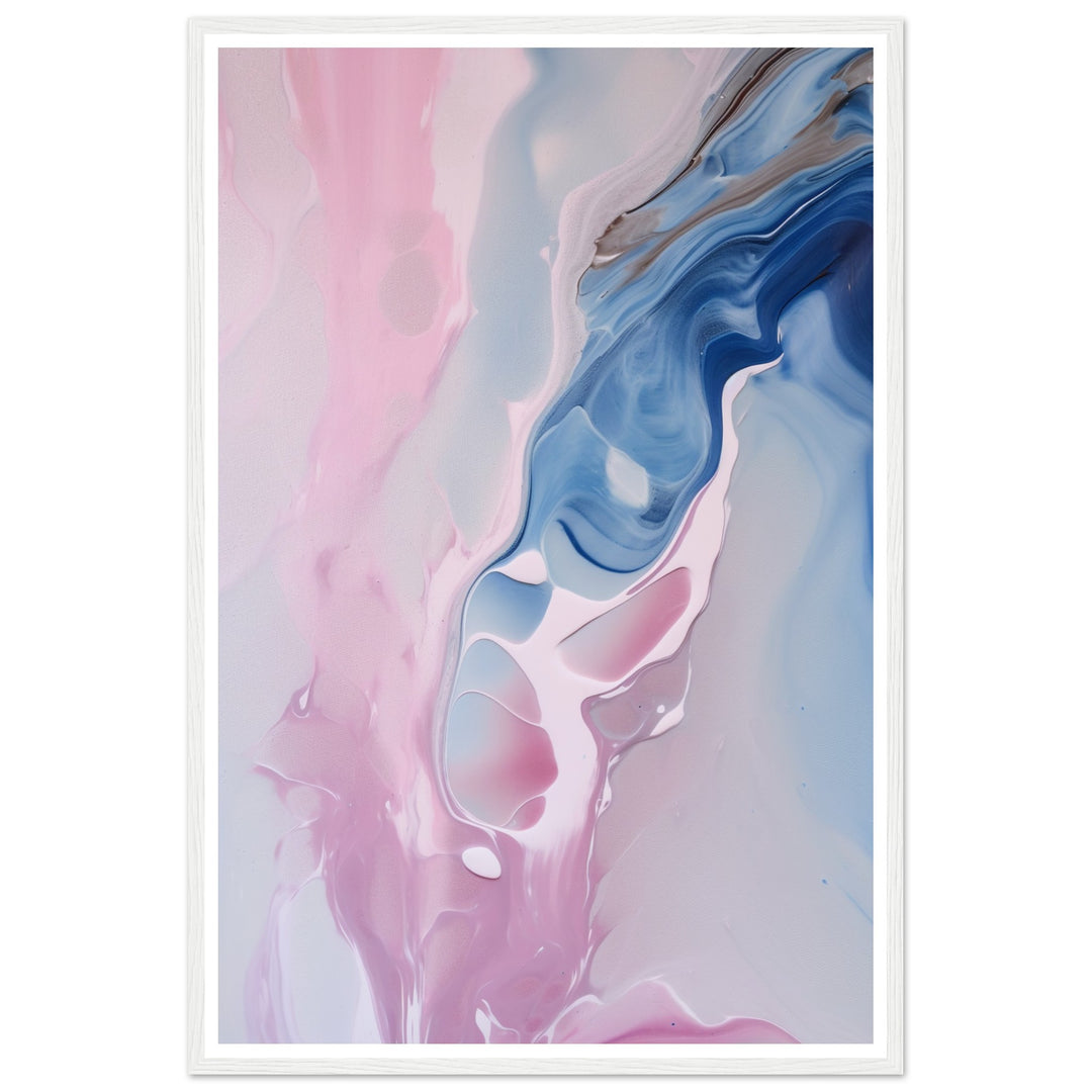 Whispering Pink and Blue Fluid Painting Wall Art Print