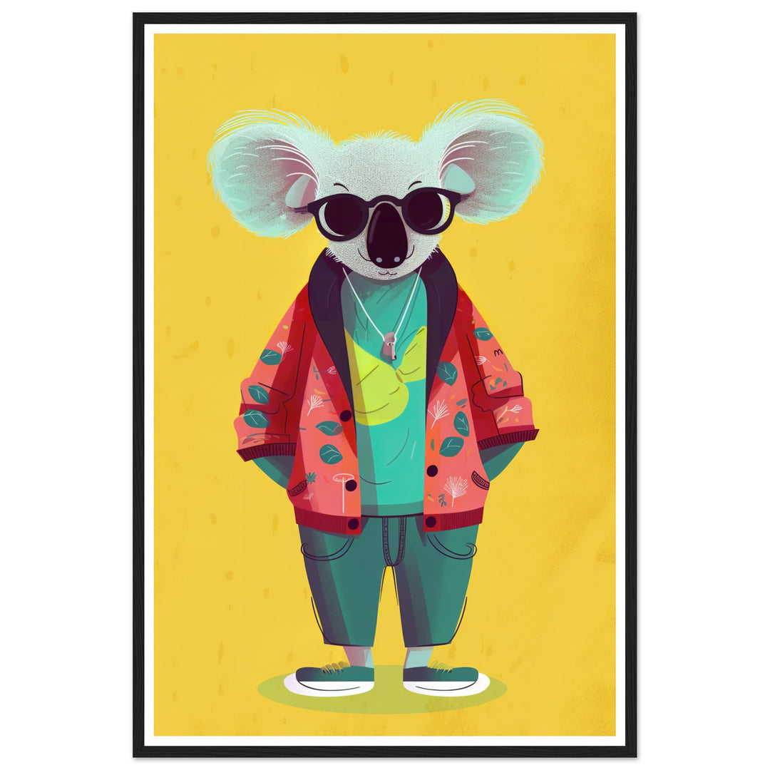 Trendy Koala Couture Illustration Wall Art Print