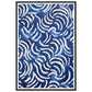 Blue Abstract Zig Zags Swirls & Curls Pattern Wall Art Print