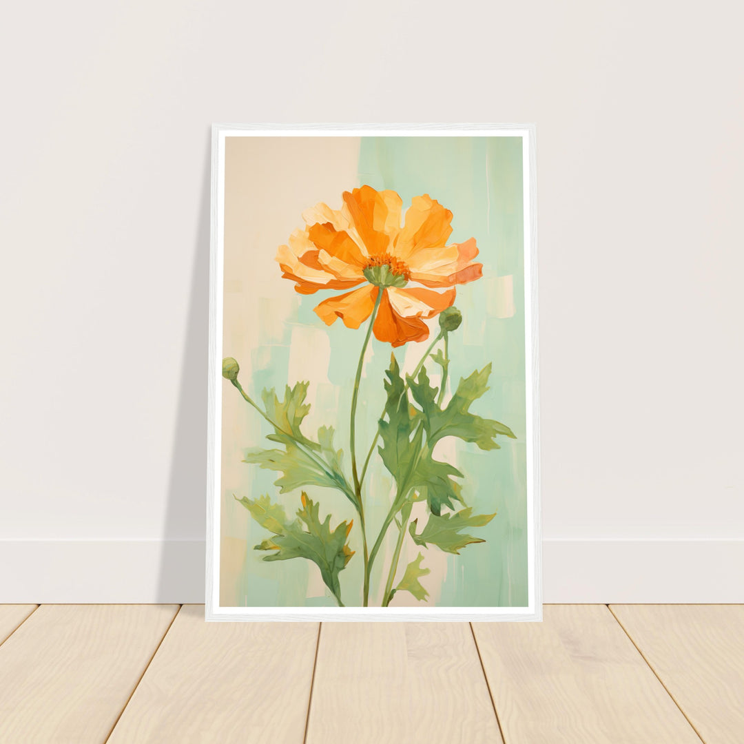 Marigold Flower in Soft Earthy Hues Wall Art Print