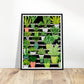 Vibrant Contrasting Potted House Plants Wall Art Print