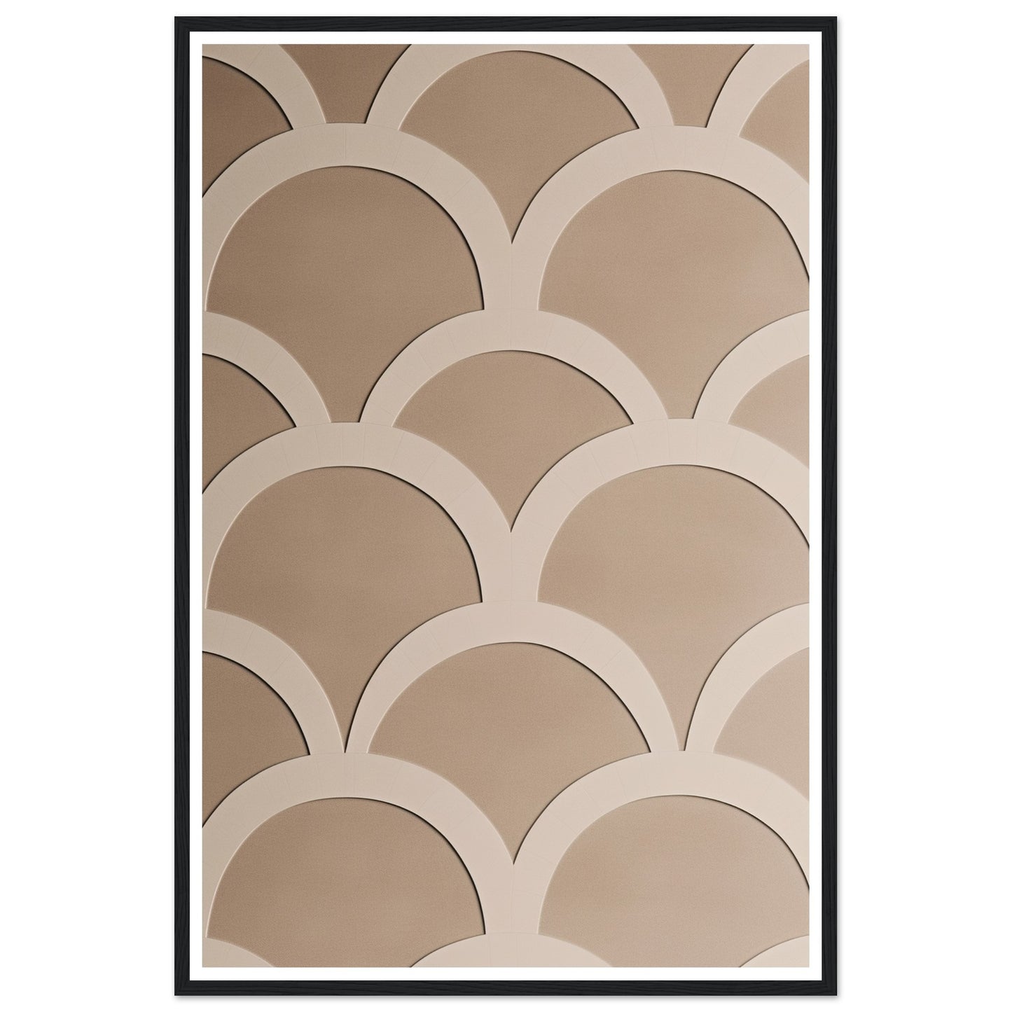 Minimalist Rake Scrapes Arch Fish Scale Pattern Wall Art Print