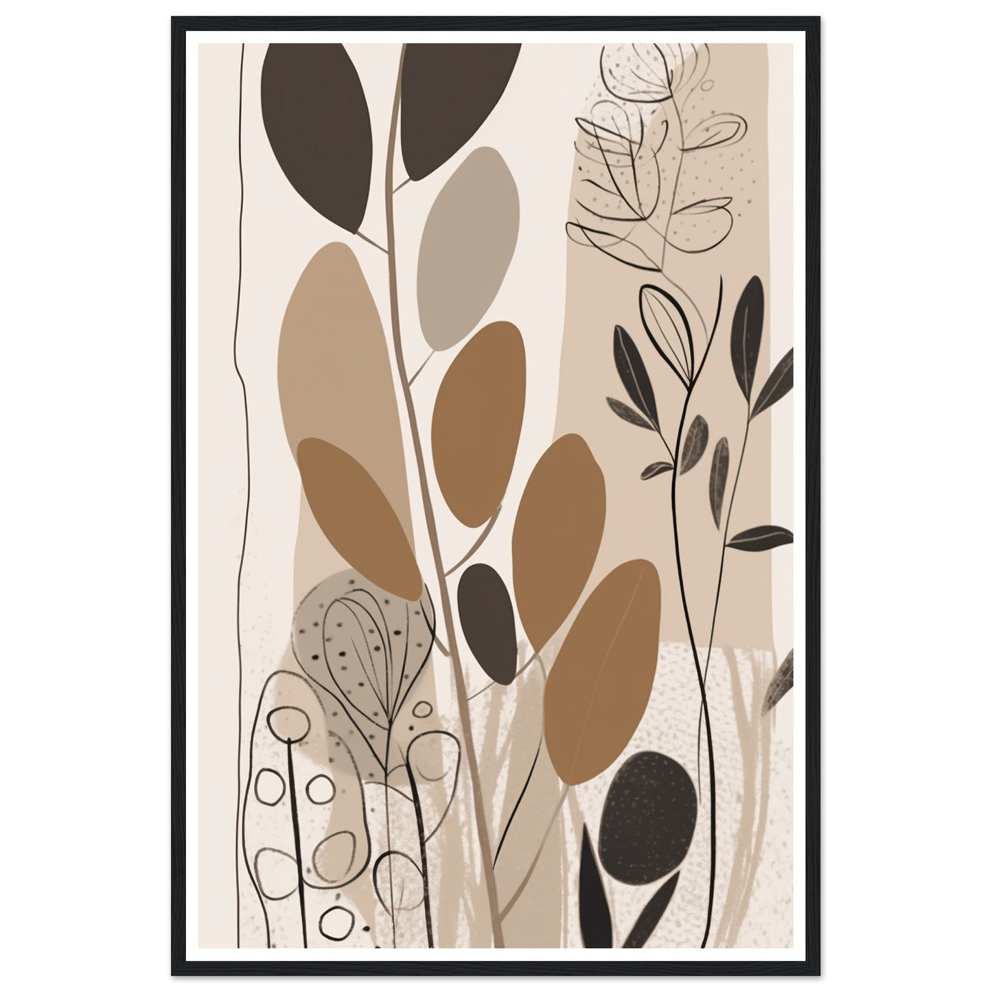 Earthly Botanical Abstract Plants Wall Art Print