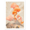 Volcano with orange smoke art print, unframed, A4