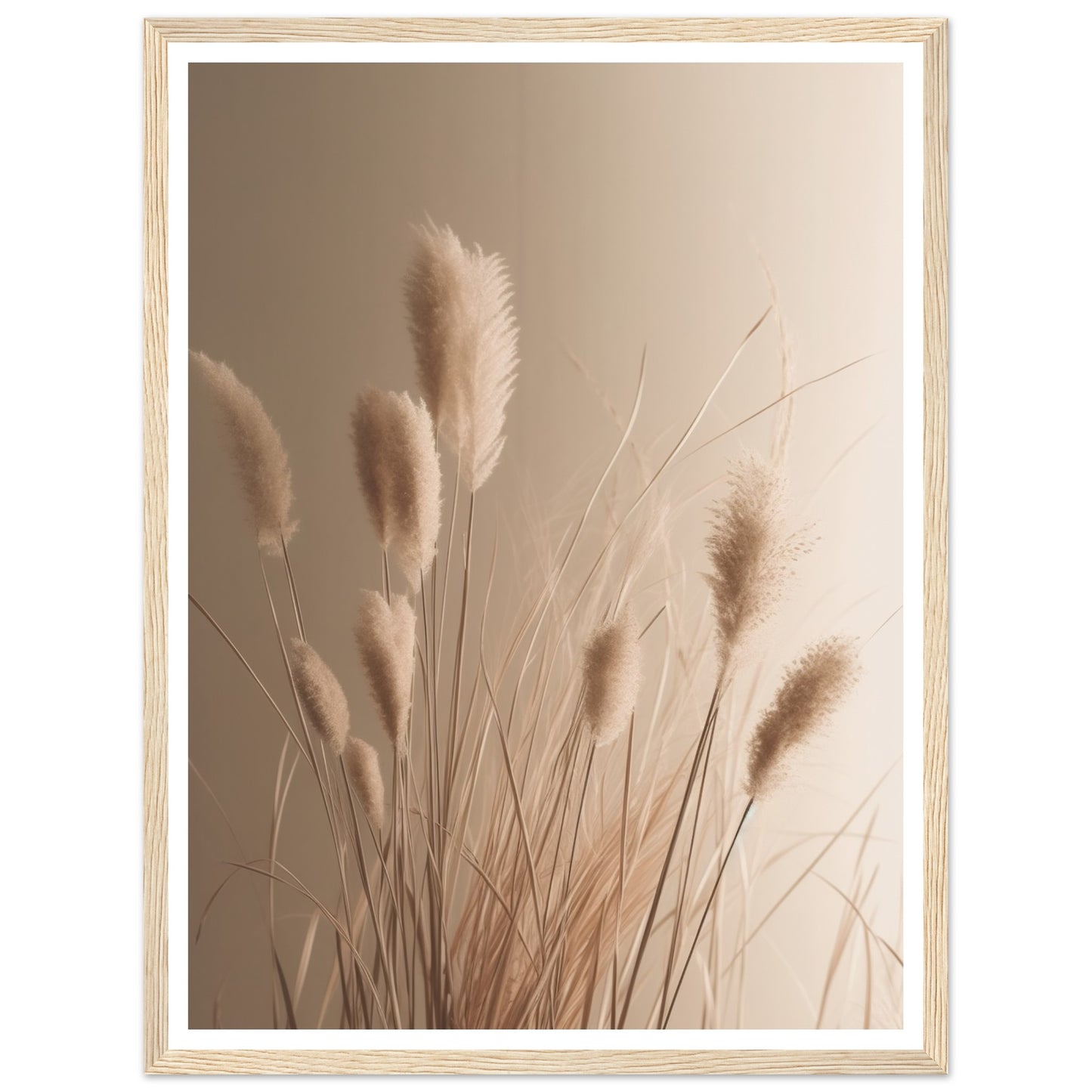 Hazy Reeds in Natural Hues Photograph Wall Art Print