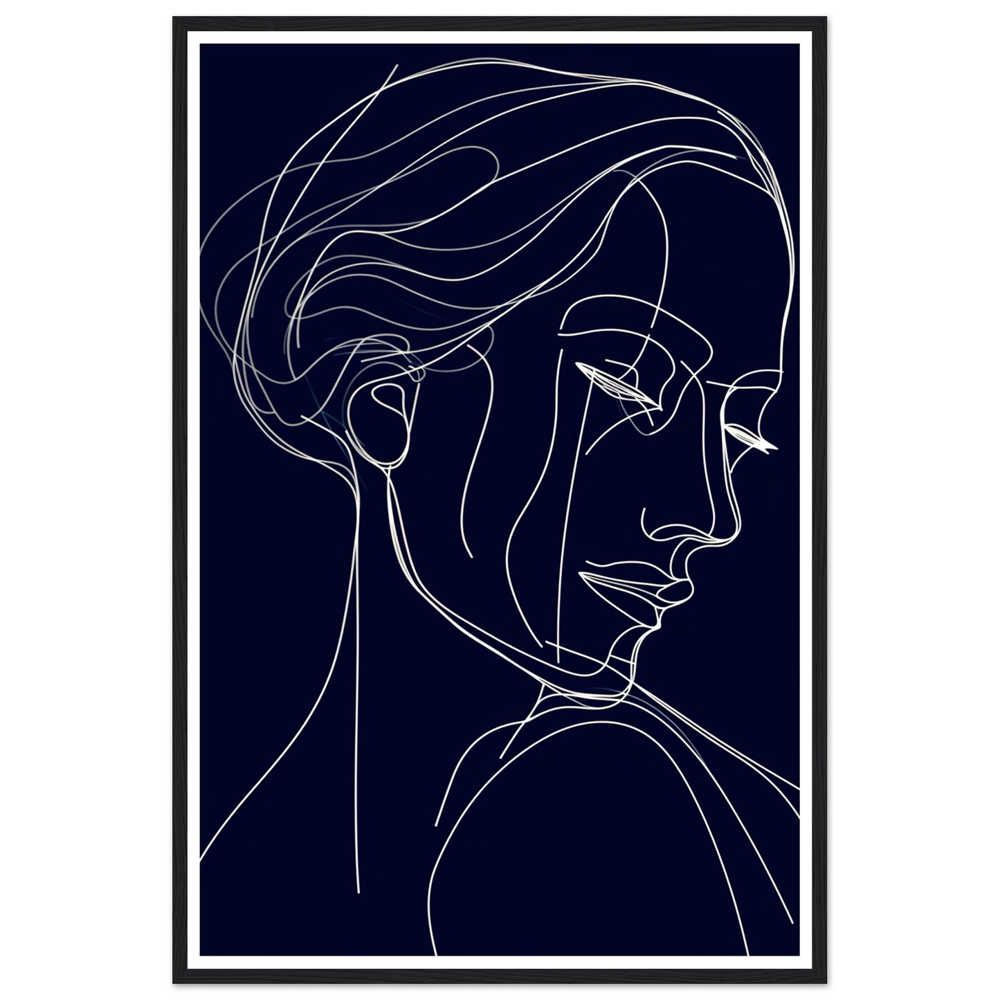 Graceful Contours - Minimalist Woman Portrait Wall Art Print