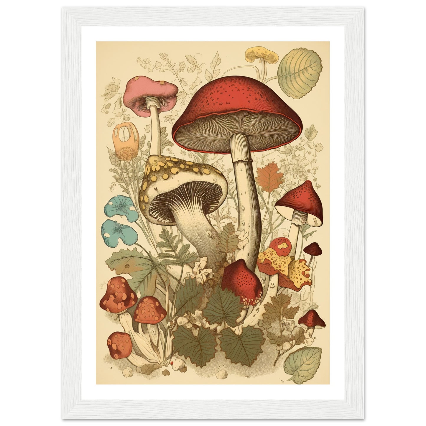 Whimsical Fungi - Vintage Botanical Wall Art Print