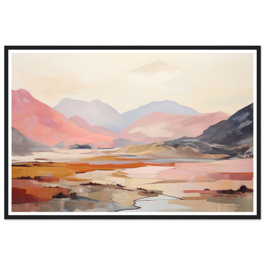 Pink and Grey Mountain Peaks Wall Art Print