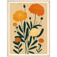 Marigold Minimalist Flower Bloom Wall Art Print