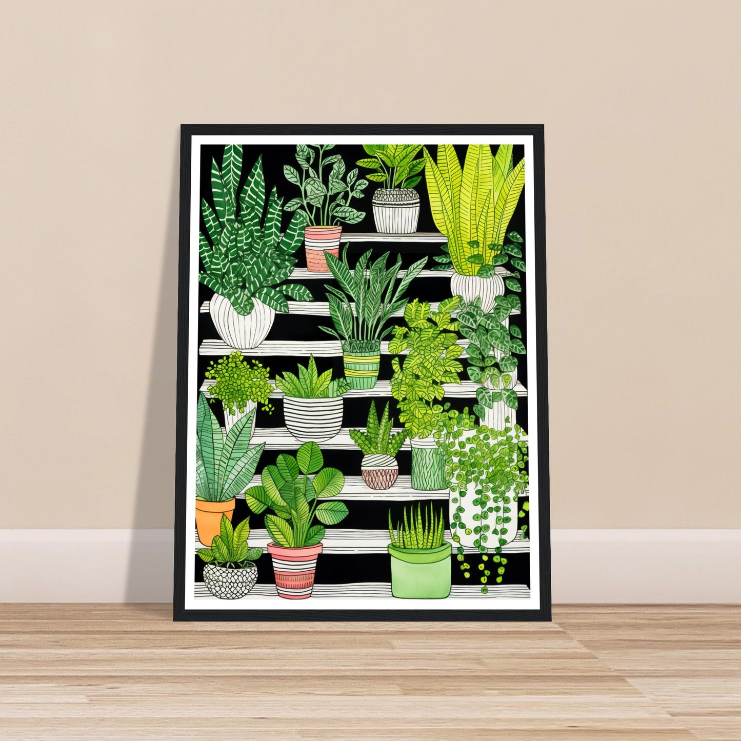 Boho Indoor House Plants Wall Art Print