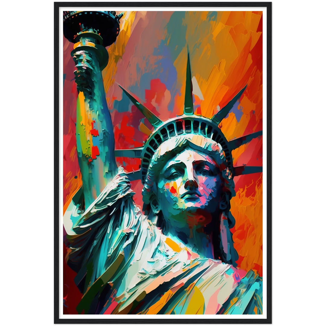 Statue of Liberty Vibrant Abstract Painting Wall Art Print