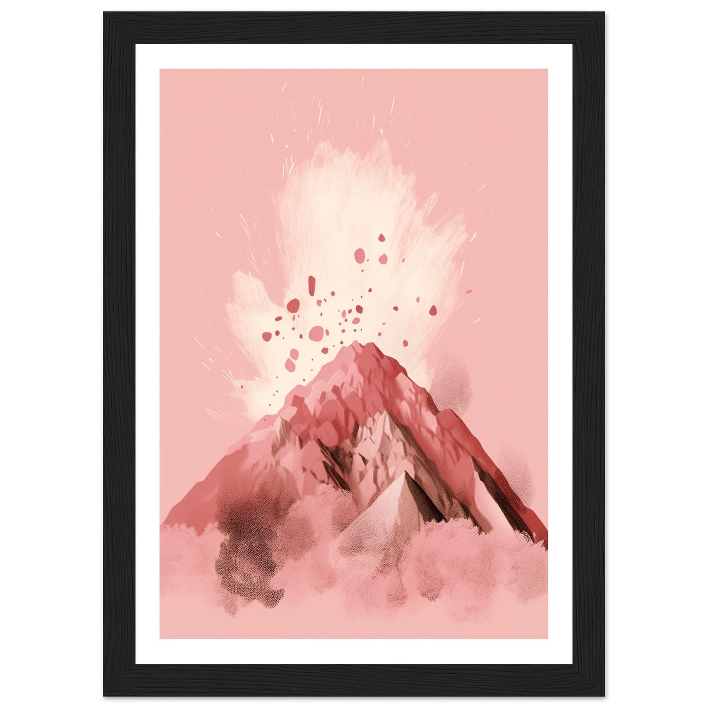 Blushing Pink Volcano Eruption Minimalist Wall Art Print