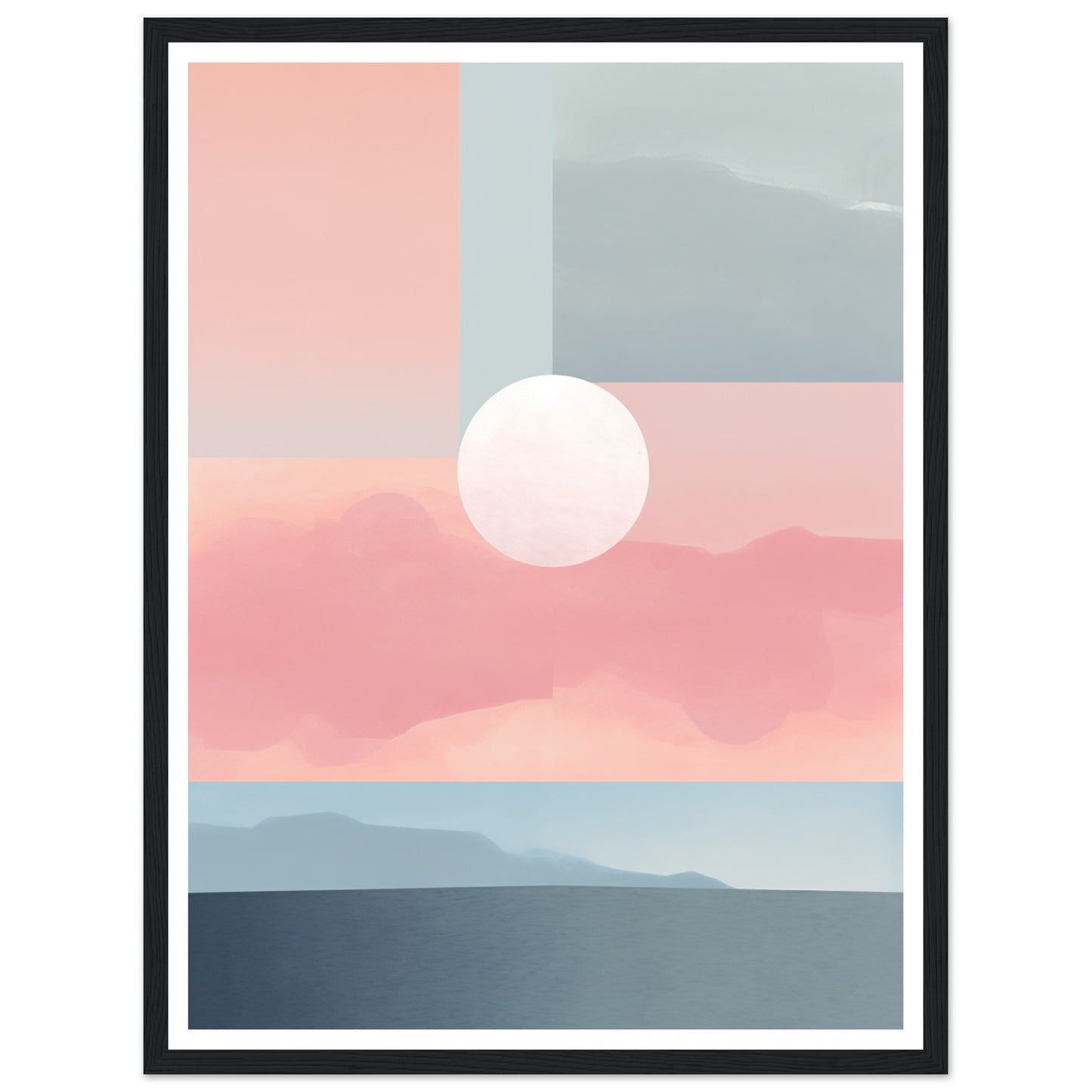 Lagoon Dreams - Pastel Tones in Abstract Blocks Wall Art Print