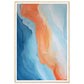 Melted Streams of Orange and Blue Abstract Painting Wall Art Print