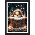 Load image into Gallery viewer, Bubble Bath Baby Penguin Bathroom Wall Art Print
